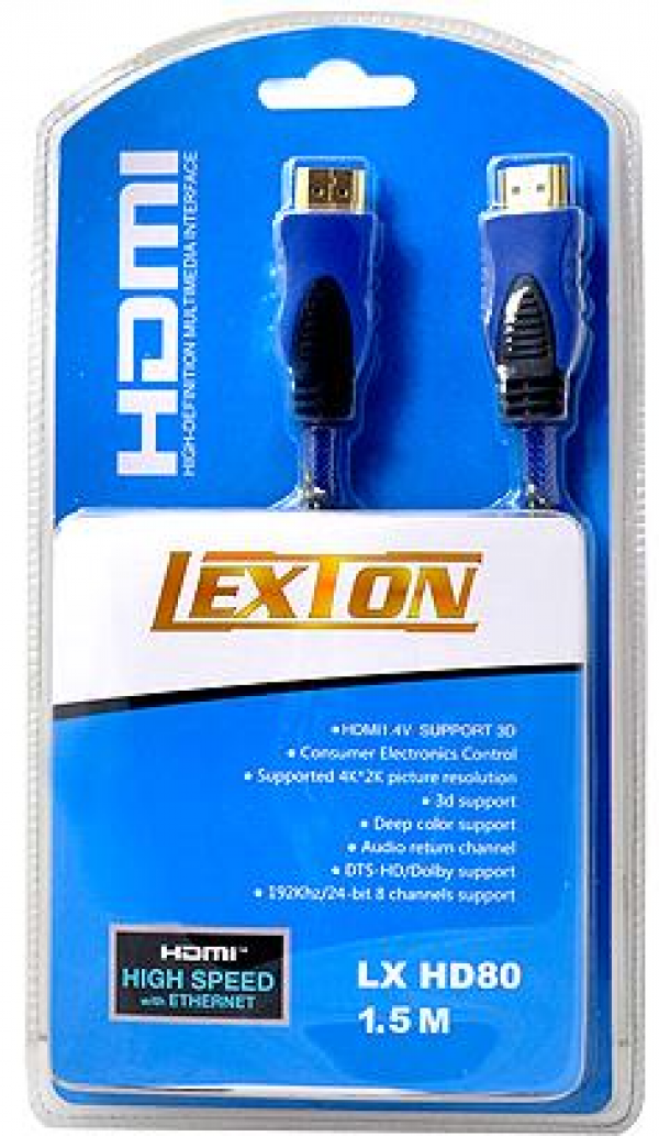 MUS- KABL, HDMI, 1.5m, PLAVI, RTV002585-LEXTON